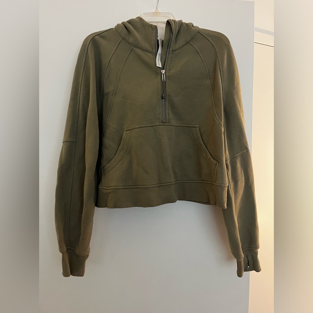 Lululemon scuba oversized half zip green